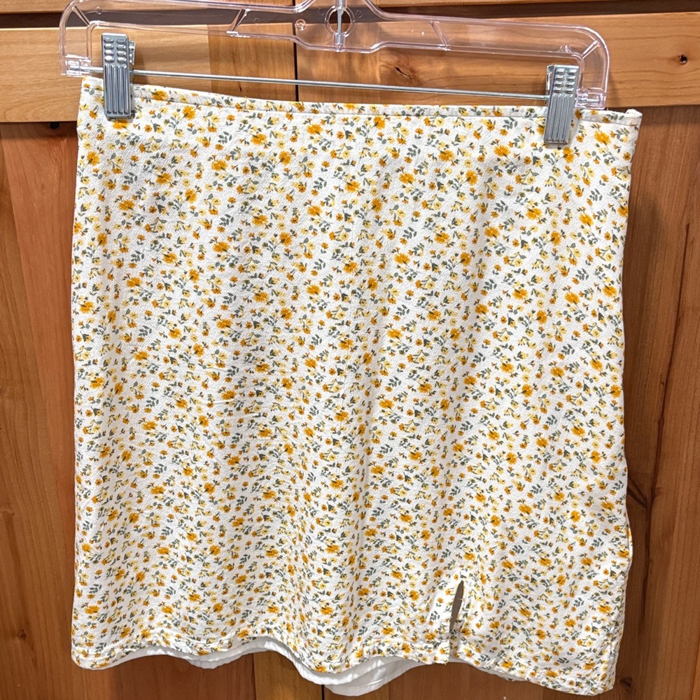 Hollister Yellow Floral Mini Skirt